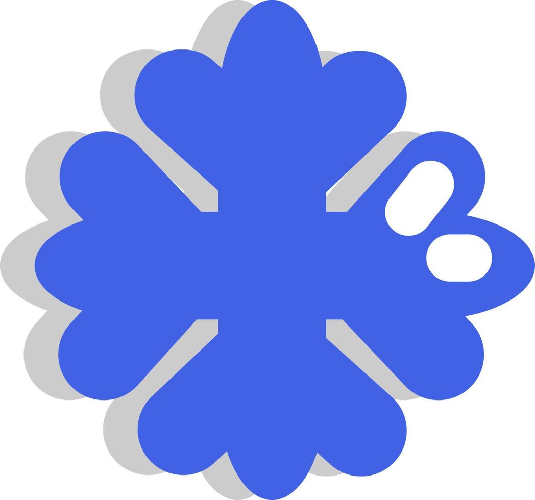 flocon de neige bleu, illustration, vecteur sur fond blanc.
