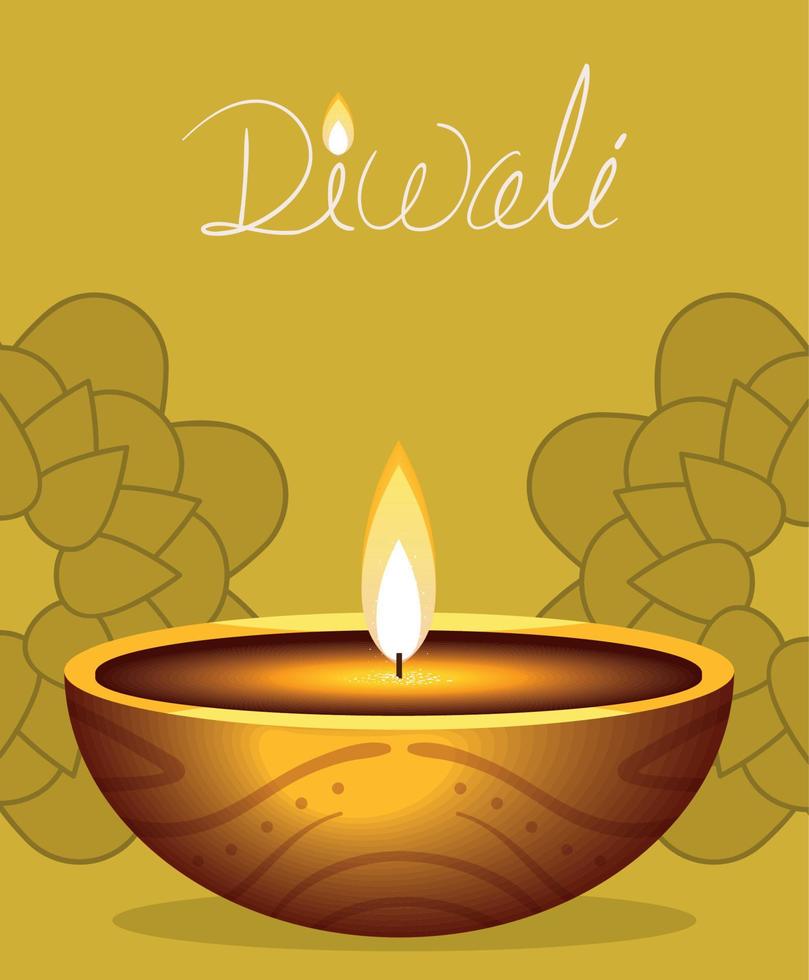 lampe diwali diya vecteur