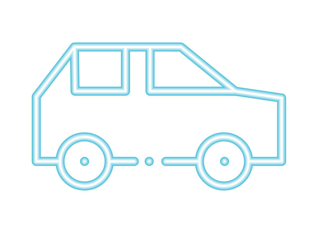 voiture compacte de transport au néon vecteur