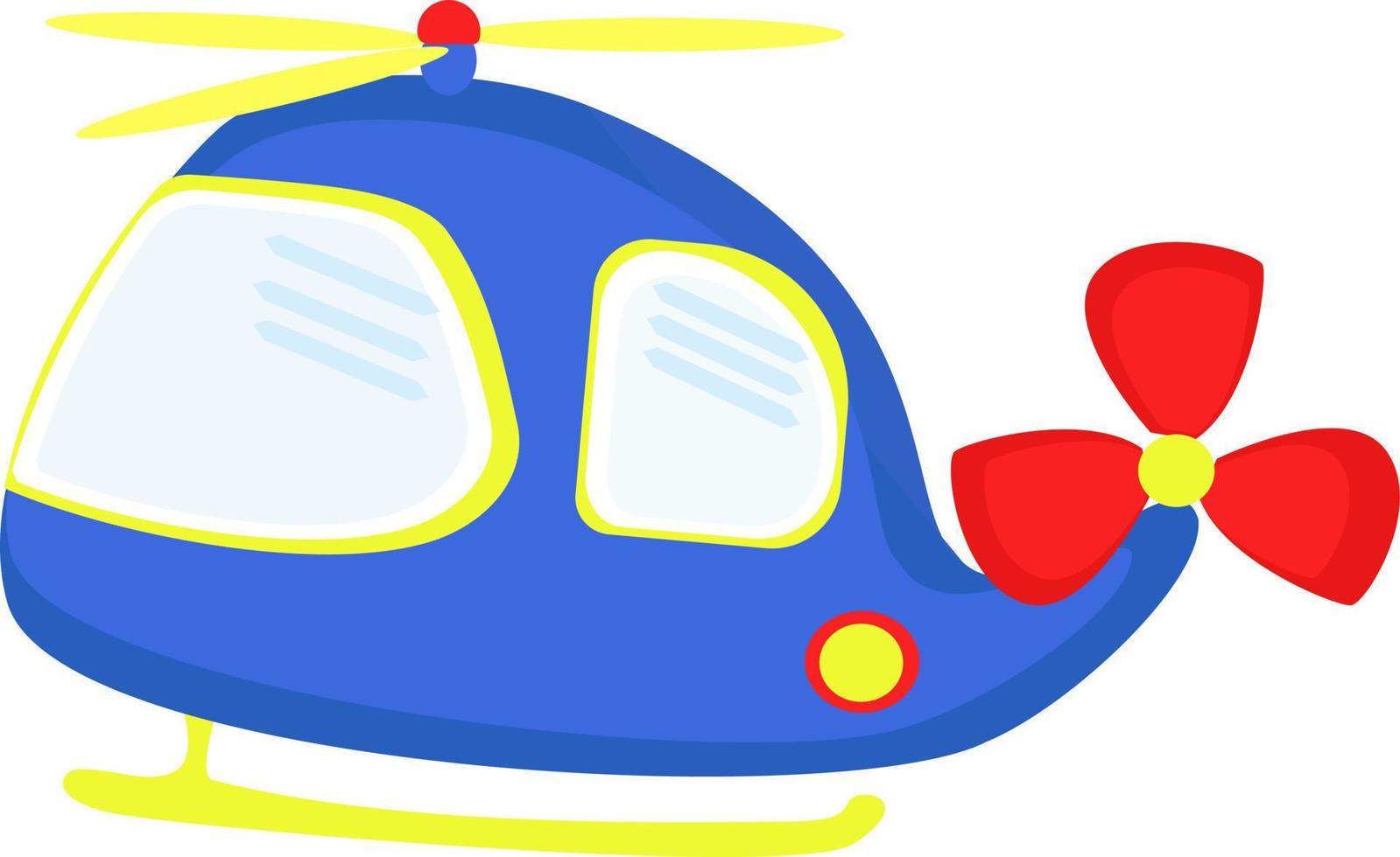 Hélicoptère bleu, illustration, vecteur sur fond blanc