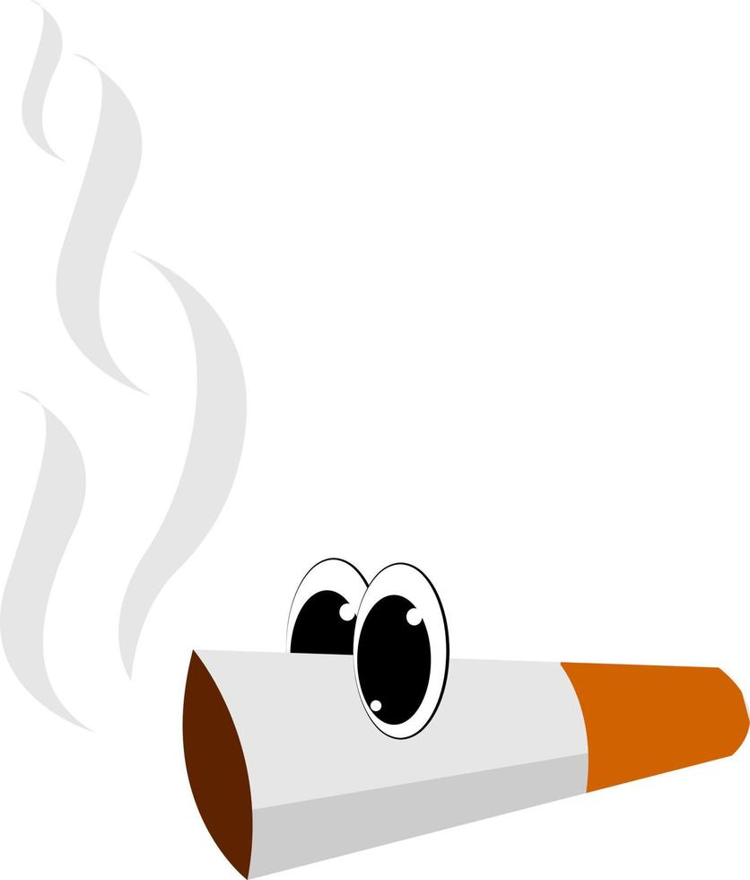 cigarette, illustration, vecteur sur fond blanc.