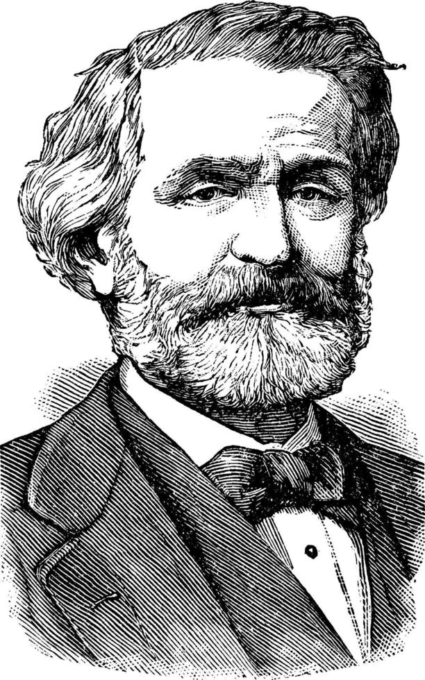 giuseppe verdi, illustration vintage vecteur