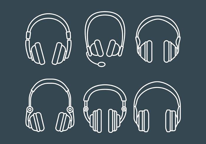 Head Phone Icons Vecteur libre