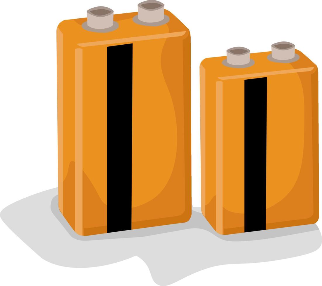 Deux batteries, illustration, vecteur sur fond blanc