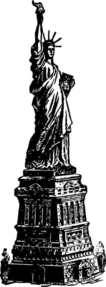 statue de la liberté illustration vintage vecteur