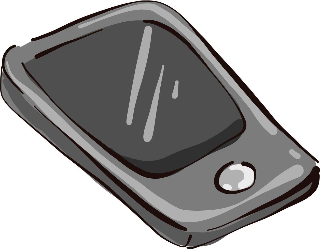 téléphone gris, illustration, vecteur sur fond blanc.