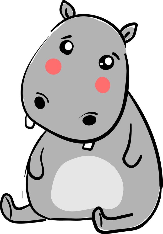 dessin animé mignon hippopotame vecteur