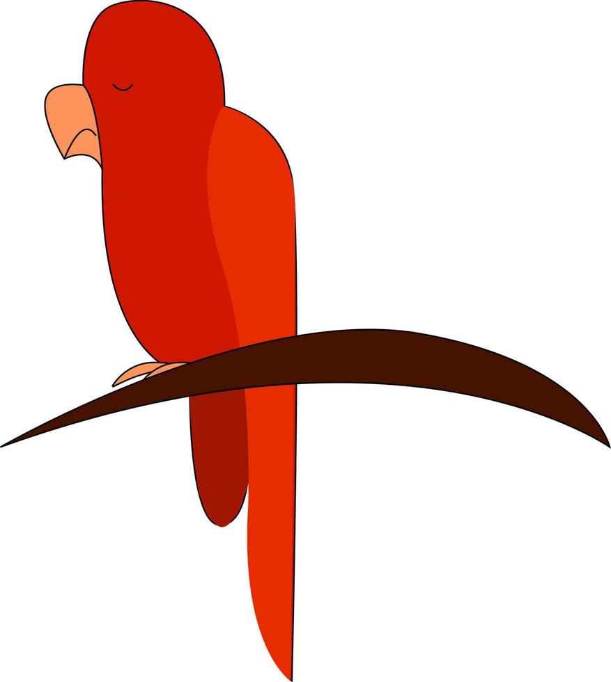 un perroquet sur un arbre, un vecteur ou une illustration en couleur.