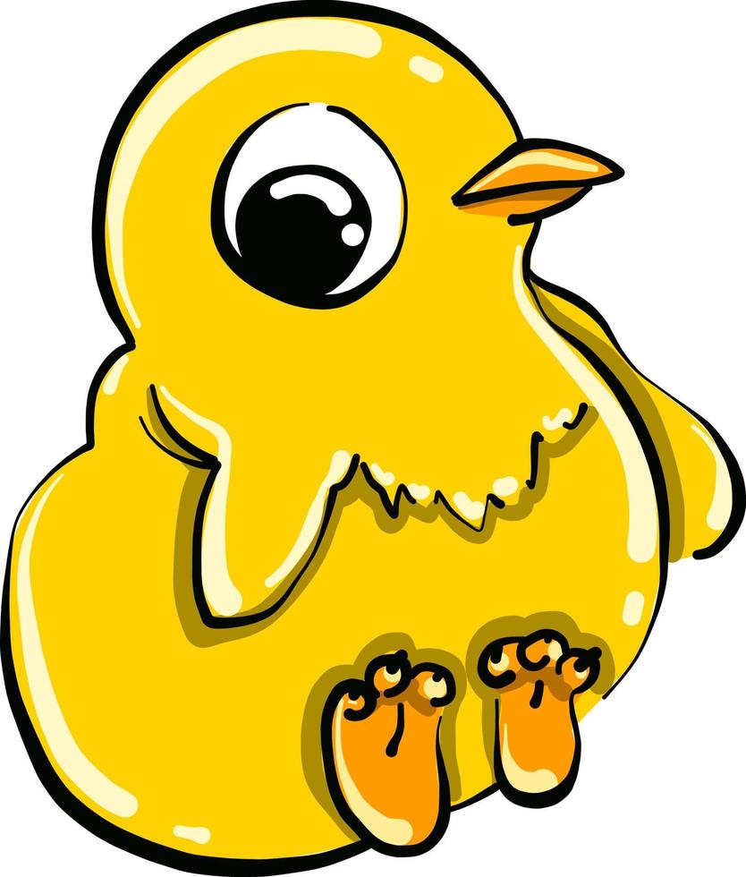 petit poulet jaune, illustration, vecteur sur fond blanc