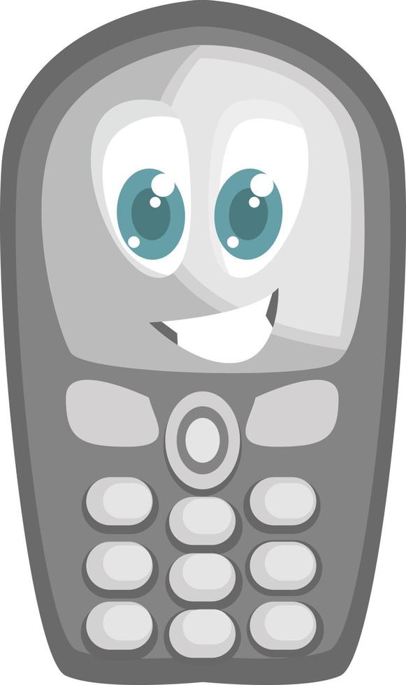 Vieux téléphone portable, illustration, vecteur sur fond blanc