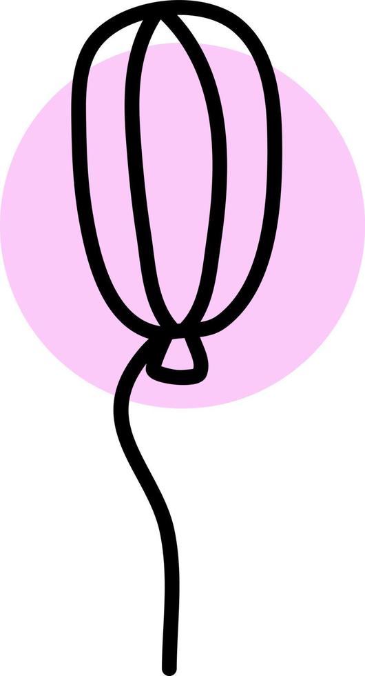 ballon rose à rayures, illustration, sur fond blanc. vecteur