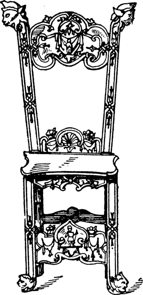 chaise de renaissance allemande, illustration vintage. vecteur