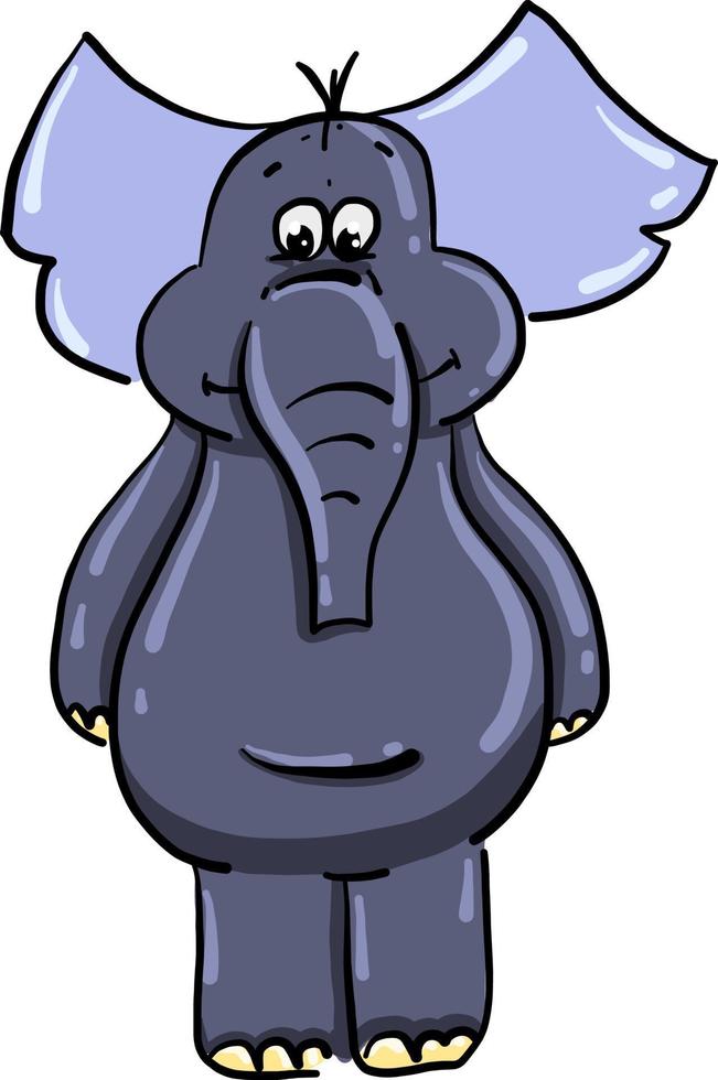 Grand éléphant bleu, illustration, vecteur sur fond blanc