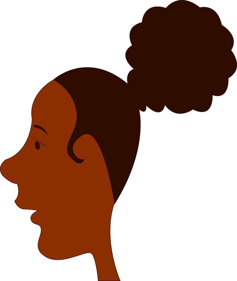 jolie fille noire aux cheveux bouclés, illustration, vecteur sur fond blanc.