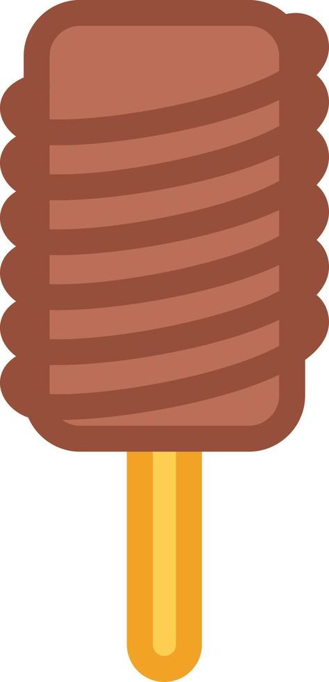crème glacée au chocolat noir, illustration, vecteur sur fond blanc.