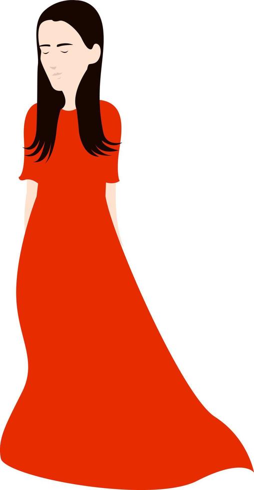 robe rouge, illustration, vecteur sur fond blanc.