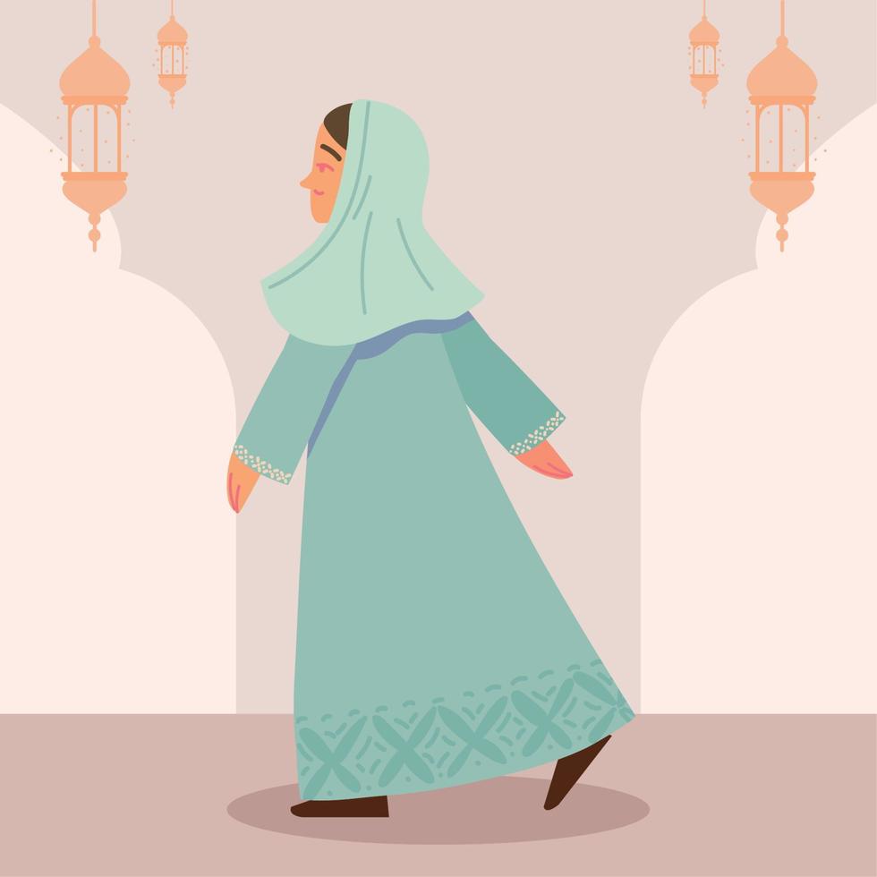 personnage de femme musulmane vecteur