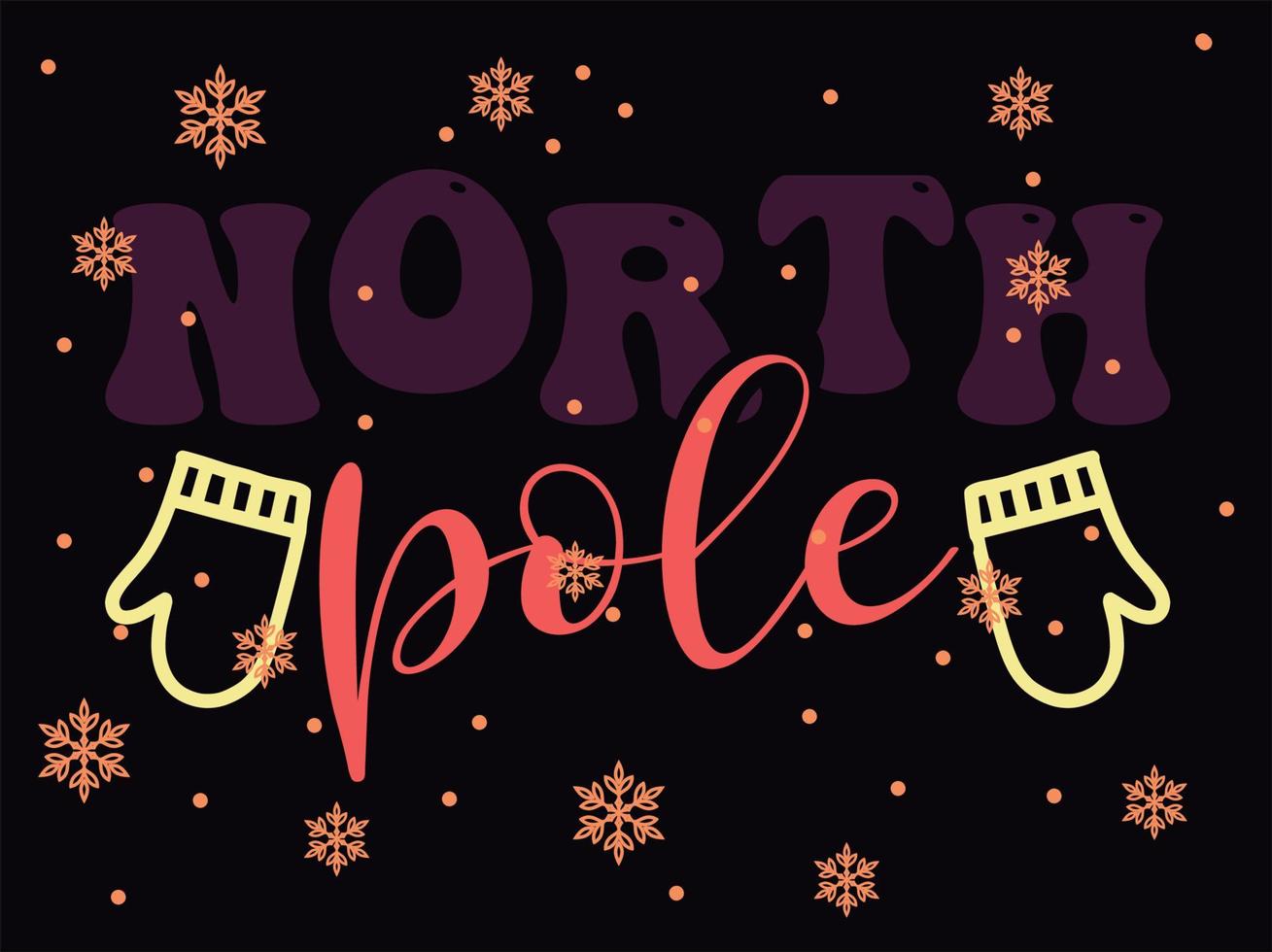 pôle nord 03 joyeux noël et joyeuses fêtes ensemble de typographie vecteur