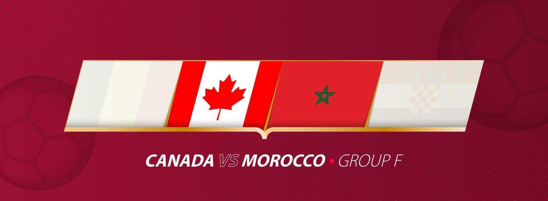 canada - illustration de match de football maroc dans le groupe a. vecteur