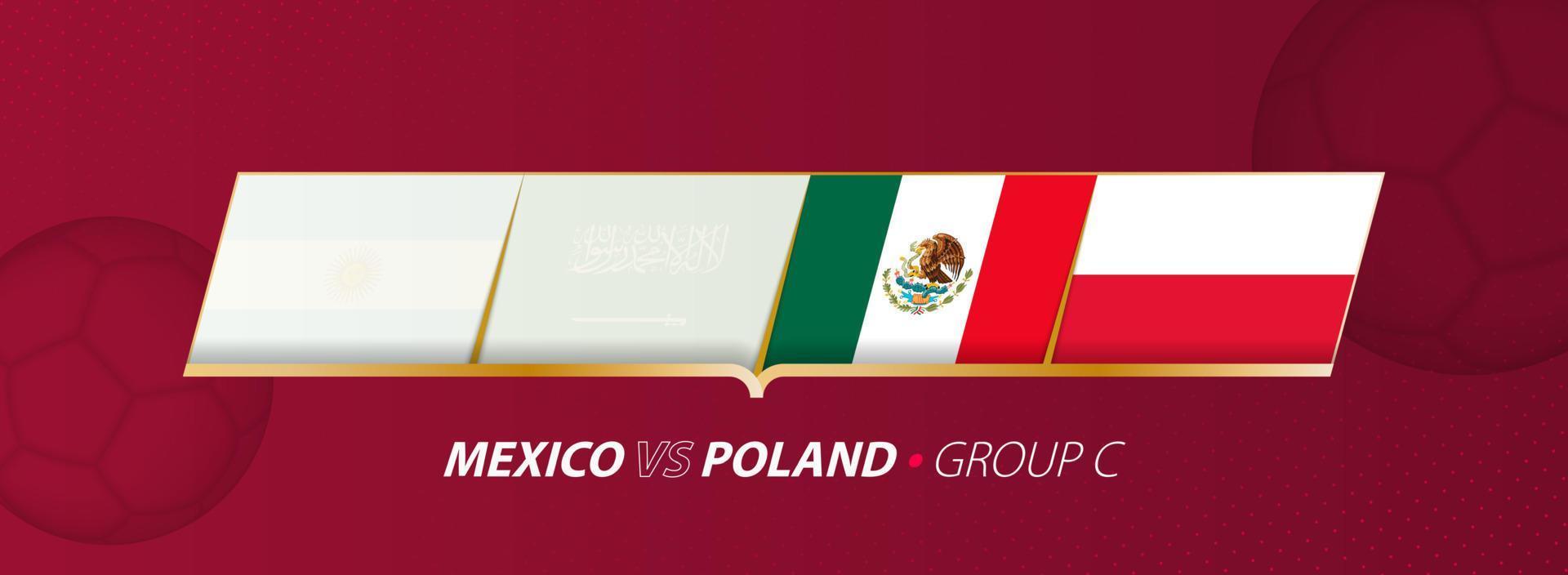 mexique - illustration de match de football de pologne dans le groupe a. vecteur