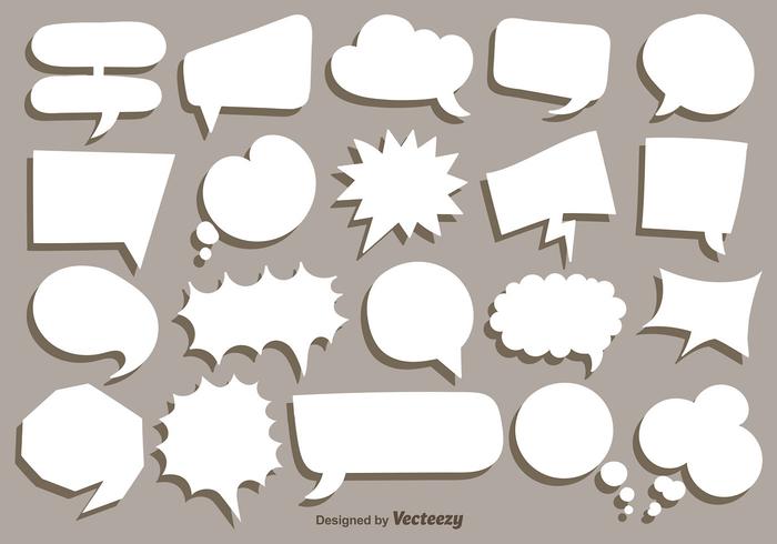 Vector Collection Of White Speech Bubbles