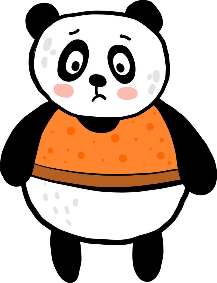 gros panda dans un pull, illustration, vecteur sur fond blanc.
