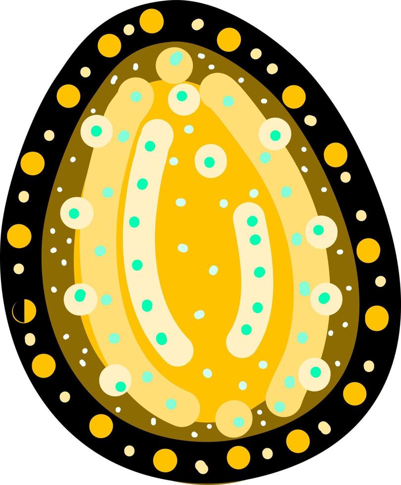 Oeuf de Pâques jaune, illustration, vecteur sur fond blanc