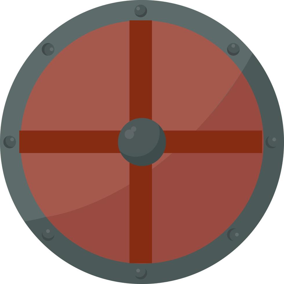 Bouclier viking rouge, illustration, vecteur sur fond blanc