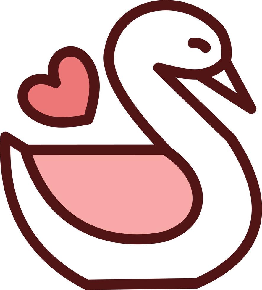 valentine swan, illustration, vecteur sur fond blanc.