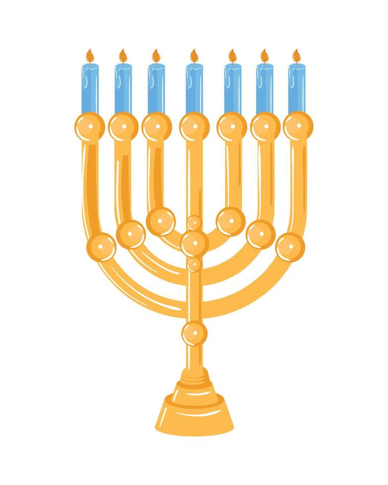 bougies menorah de hanukkah vecteur