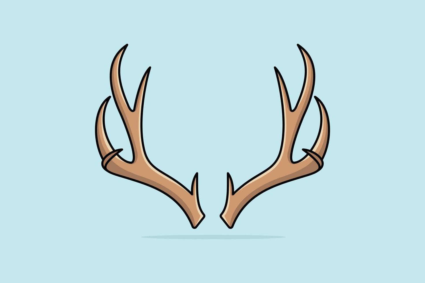 illustration de l'icône vectorielle de la corne de bois de cerf. concept de conception d'icône d'objets animaux. nature animale, animaux sauvages, bois de tête, cerf chassé, icône de bois de cerf, signe et symbole, beauté du cerf. vecteur