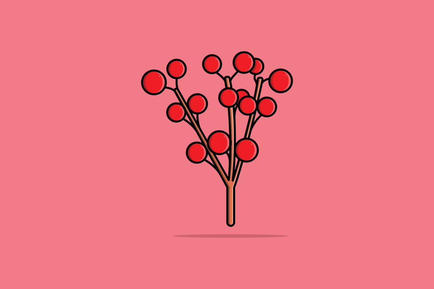 illustration d'icône vectorielle de fleurs rondes rouges. concept de conception d'icône de fleur. objets de décoration, fleur artificielle, fleurs rouges, objets végétaux, décoration de jardin. vecteur