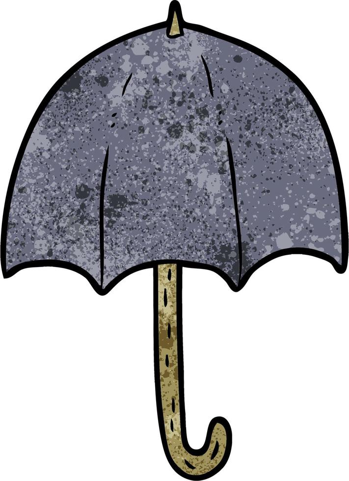 parapluie mignon de dessin animé de texture grunge rétro vecteur