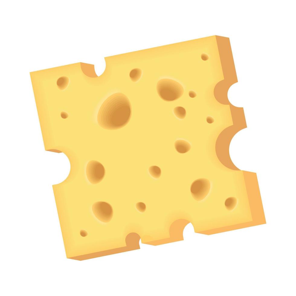 icône réaliste de portion de fromage vecteur