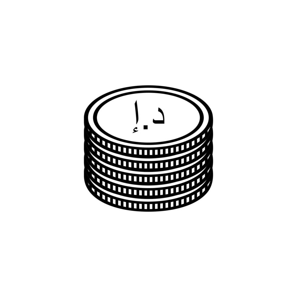 émirats arabes unis, monnaie uea, signe aed, symbole d'icône dirham des émirats arabes unis. illustration vectorielle vecteur
