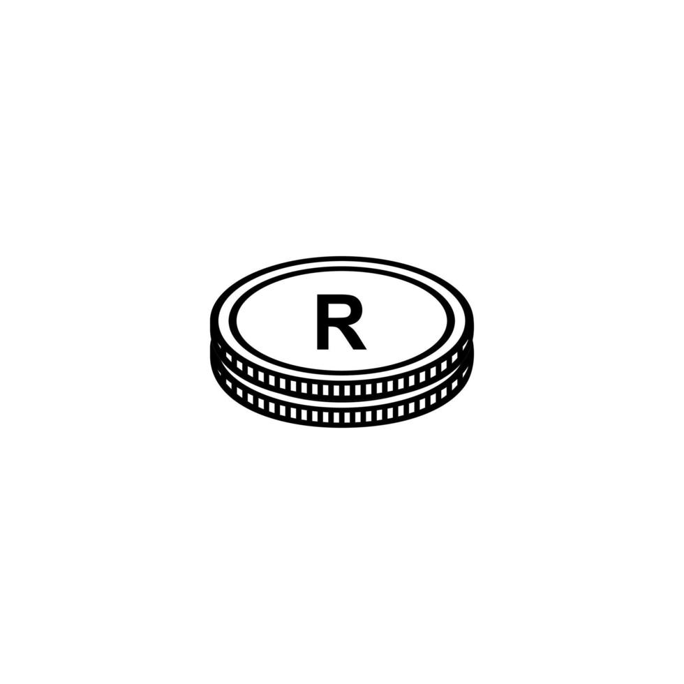 monnaie de l'afrique du sud, signe zar, symbole de l'icône du rand de l'afrique du sud. illustration vectorielle vecteur