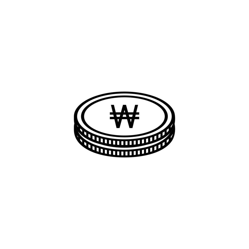 symbole d'icône de devise coréenne, gagné, signe krw. illustration vectorielle vecteur