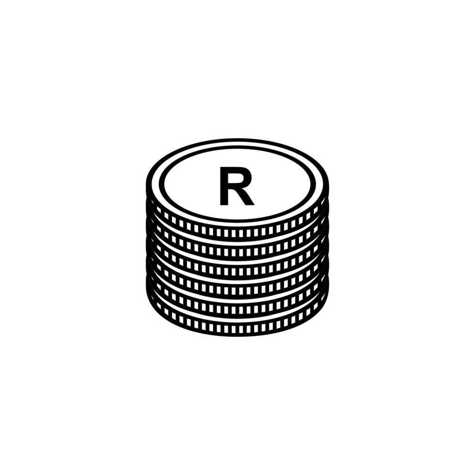 monnaie de l'afrique du sud, signe zar, symbole de l'icône du rand de l'afrique du sud. illustration vectorielle vecteur