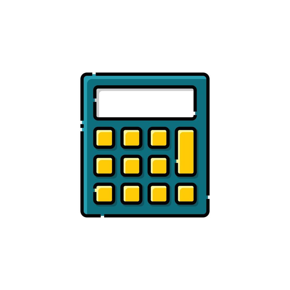 icône linéaire remplie de calculatrice - illustration vectorielle d'icône de retour à l'école - isolée vecteur