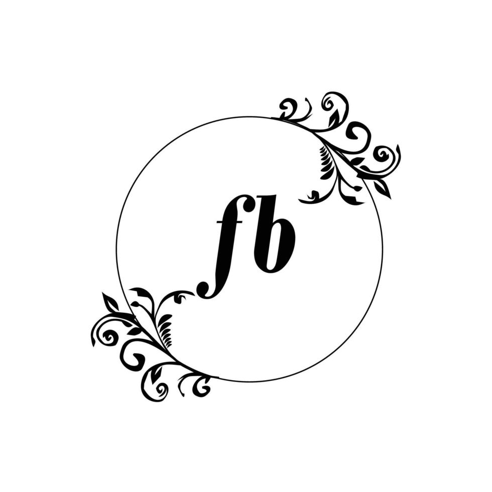 initial fb logo monogramme lettre élégance féminine vecteur