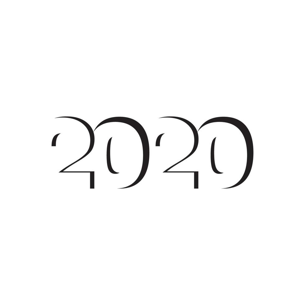 bonne année 2020 logo texte conception illustration vectorielle - vecteur