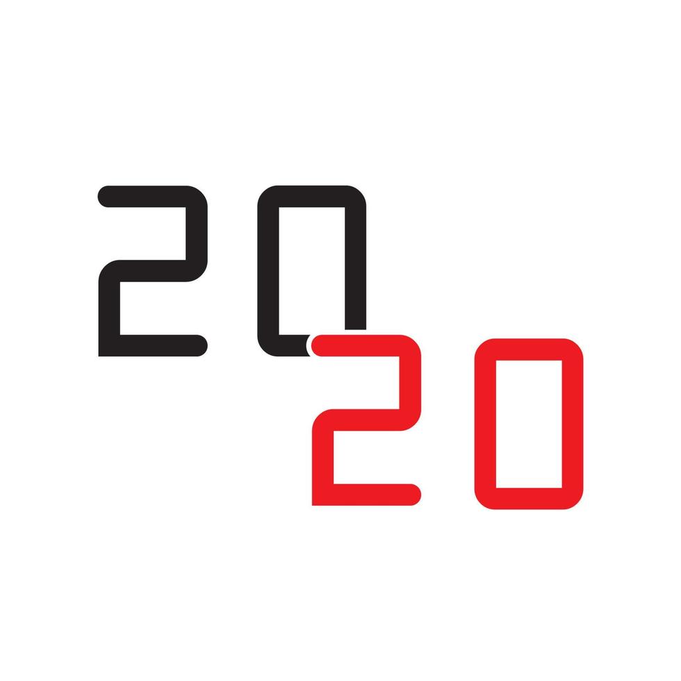 bonne année 2020 logo texte conception illustration vectorielle - vecteur