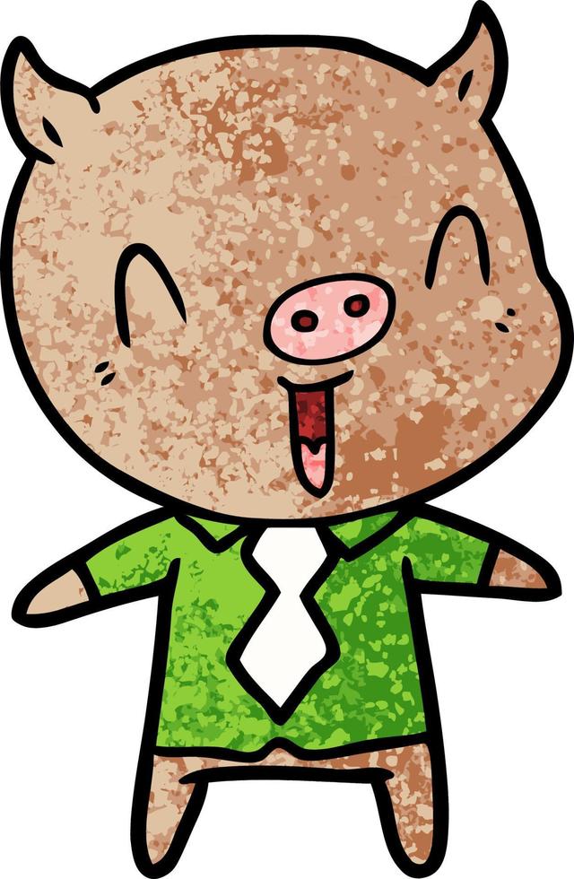 personnage de cochon de vecteur en style cartoon