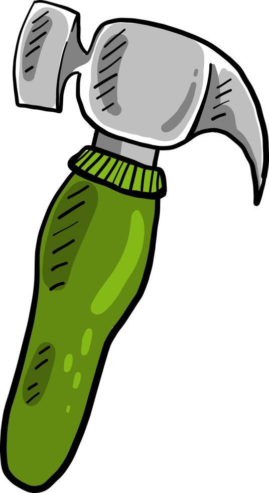 marteau vert, illustration, vecteur sur fond blanc