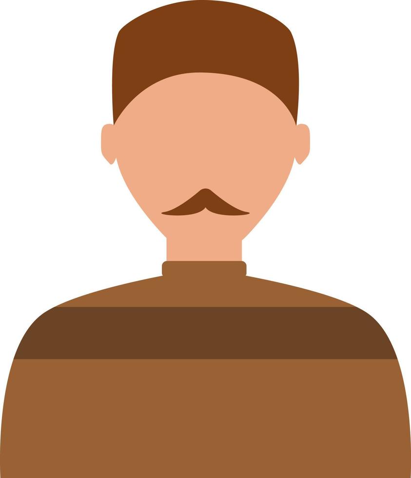 homme avec moustache et chapeau, illustration, sur fond blanc. vecteur