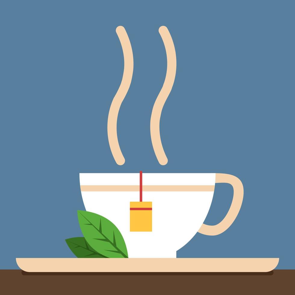 tasse de thé, illustration, vecteur sur fond blanc.