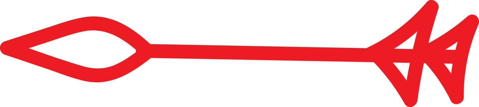 flèche rouge avec une lance comme pointeur, illustration, vecteur sur fond blanc.