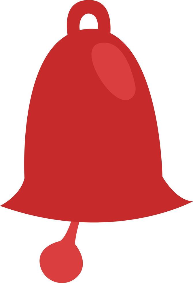 cloche d'école rouge, illustration, vecteur, sur fond blanc. vecteur