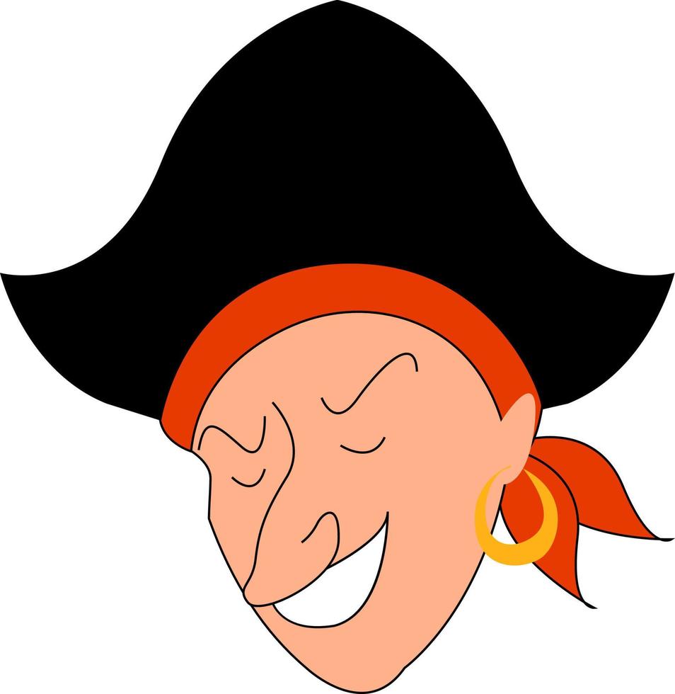 pirate avec chapeau, illustration, vecteur sur fond blanc.