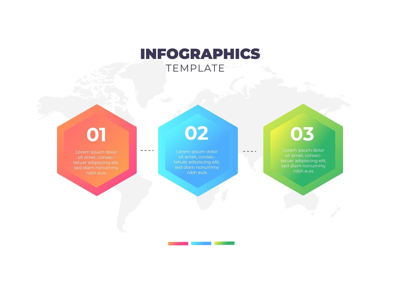 Modèle d'infographie en 3 étapes vecteur